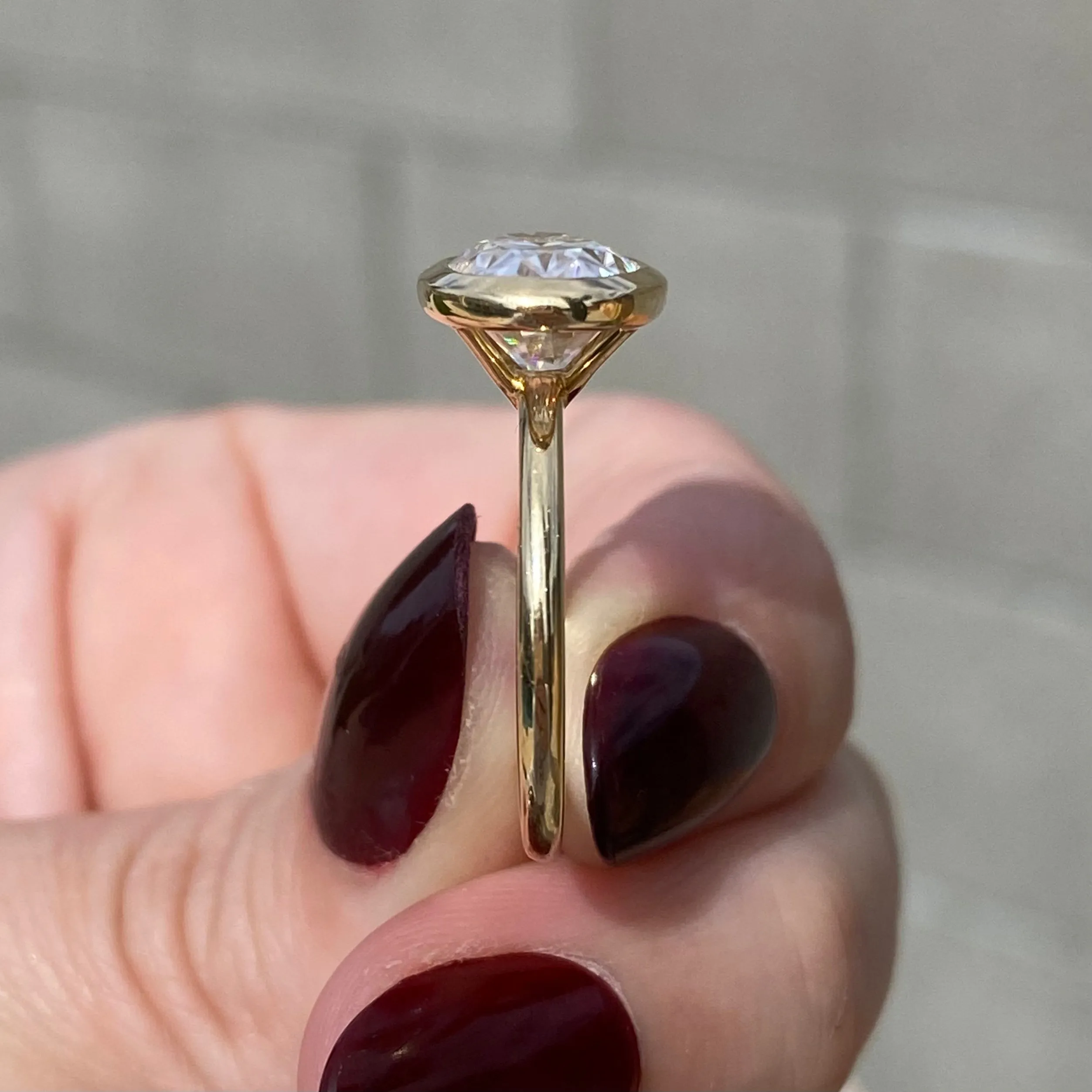 East West Bella (4.7ct) Oval Moissanite Engagement Ring