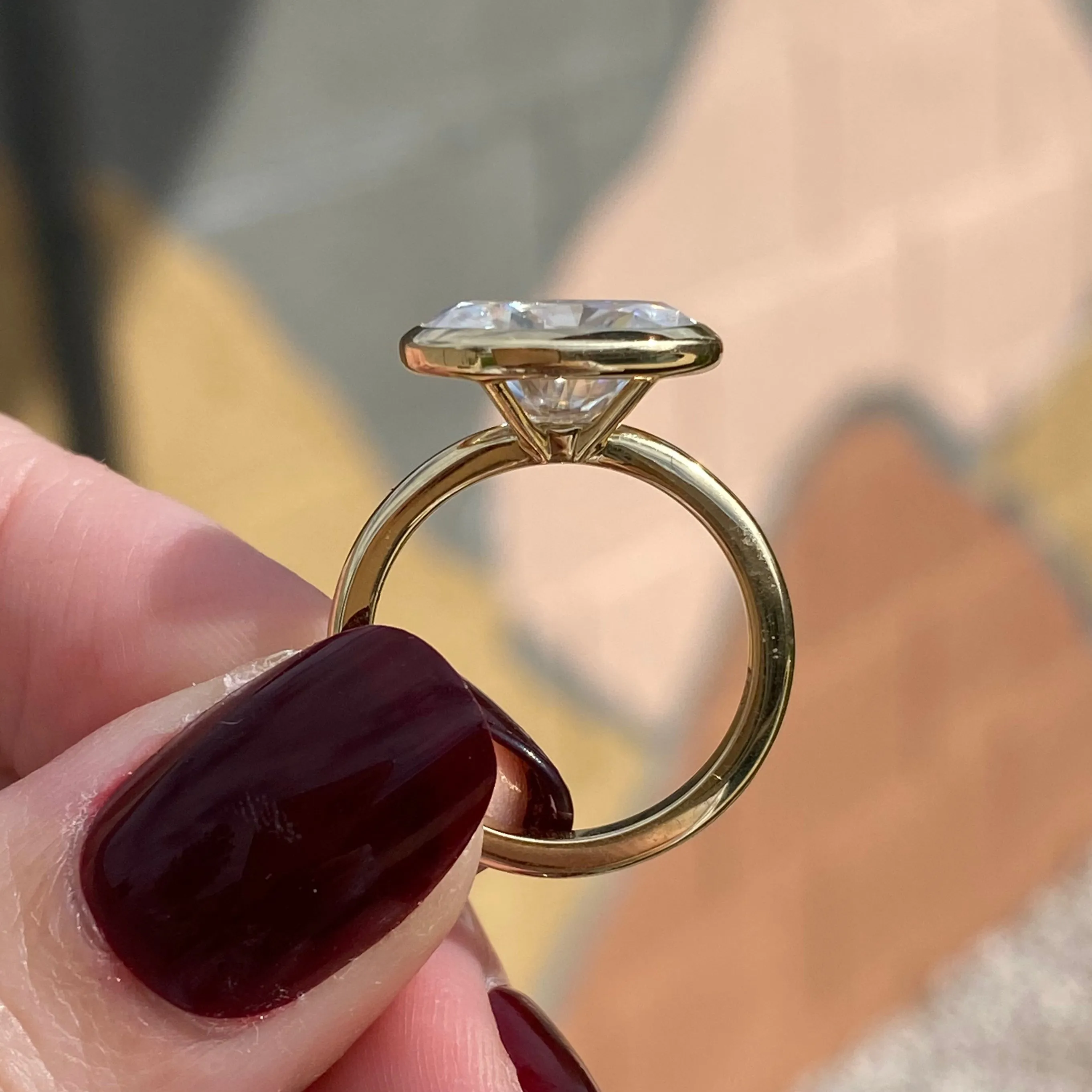 East West Bella (4.7ct) Oval Moissanite Engagement Ring