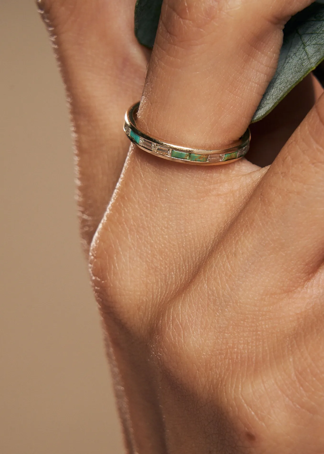EAST WEST TURQUOISE DIAMOND RING