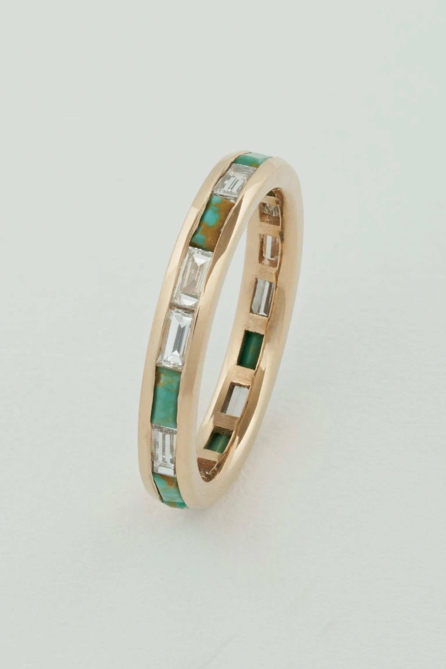 EAST WEST TURQUOISE DIAMOND RING