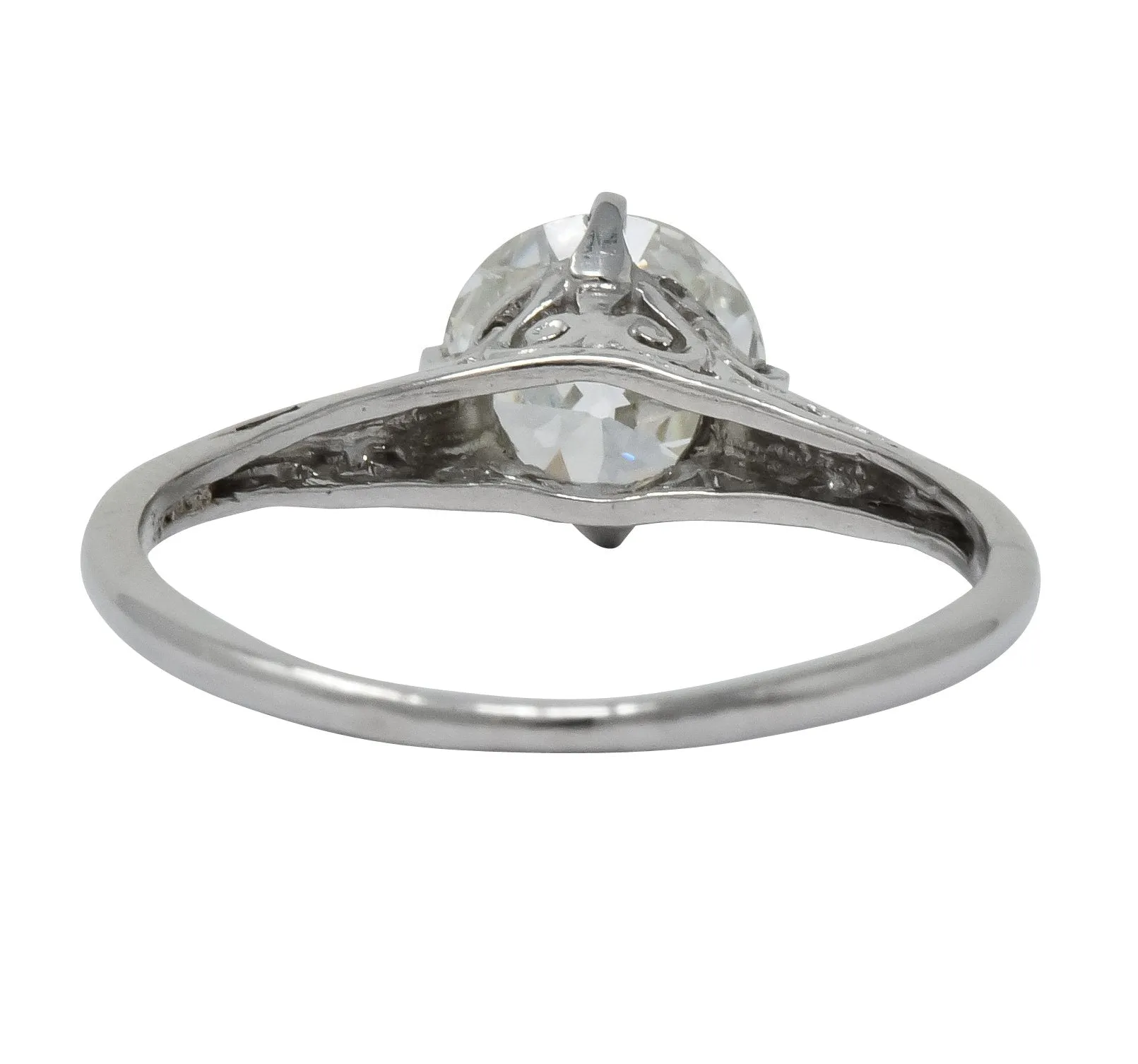 Edwardian 1.23 CTW Diamond Platinum Solitaire Engagement Ring GIA