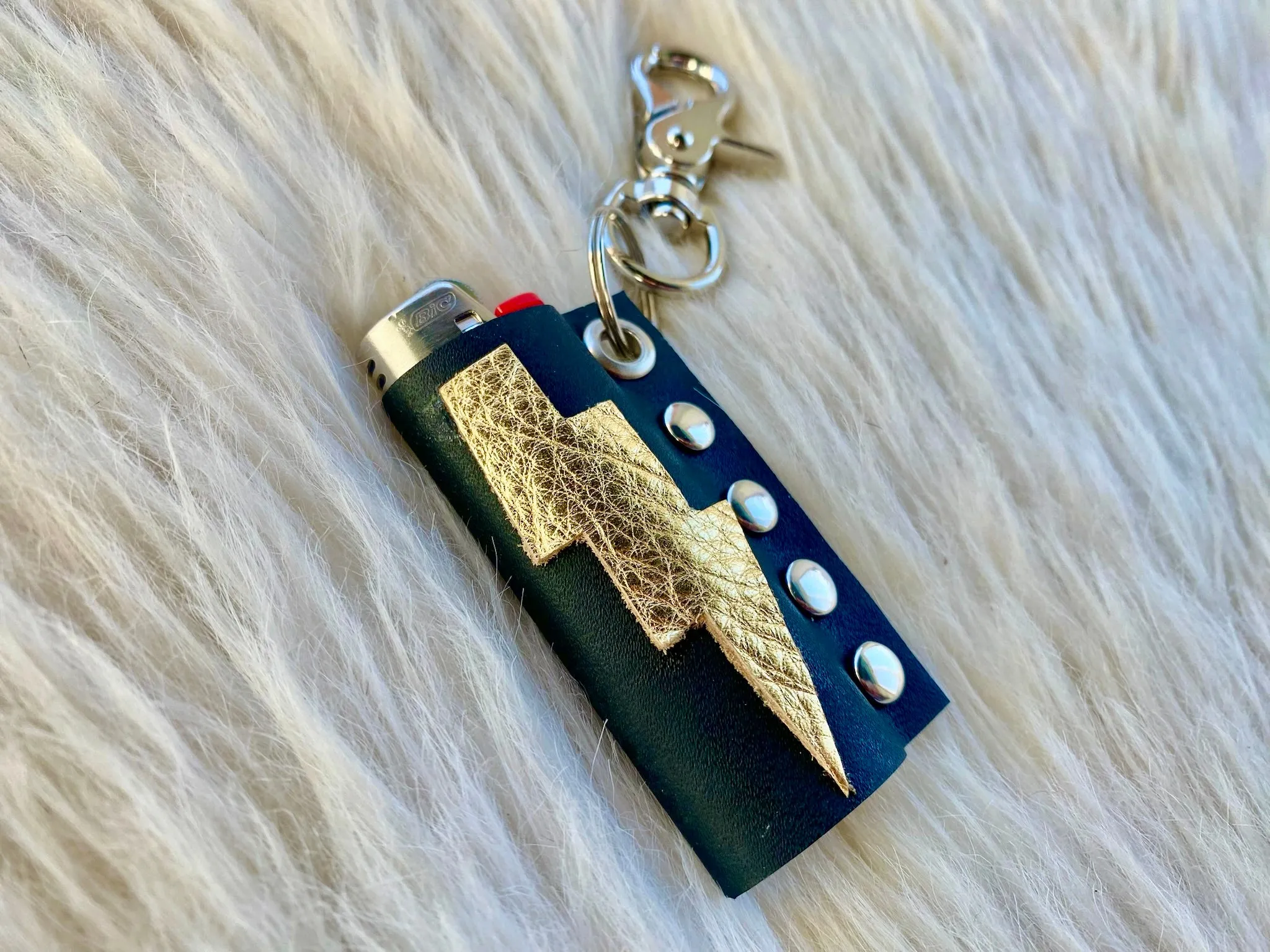 Electric Gold Lighter Case w/ No Chain