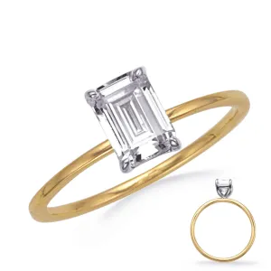 Emerald Cut Solitaire Semi Mount