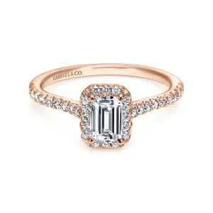 Emerald Halo Diamond Engagement Ring Mounting