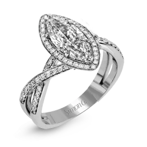 Engagement Ring in 18k Gold with Diamonds
