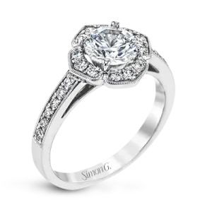 Engagement Ring in 18k Gold with Diamonds