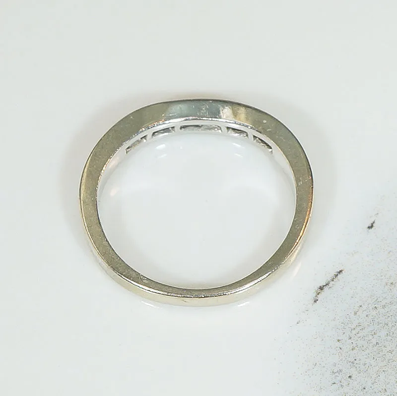 Estate Gently Curved Diamond Band in White Gold