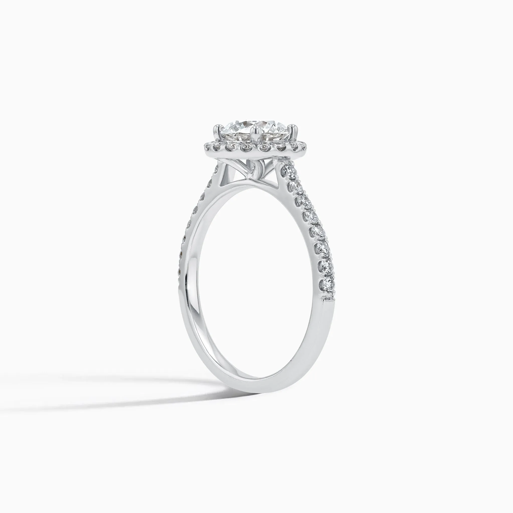 Eternity Halo Diamond 2 ct. Engagement Ring in 18K White Gold
