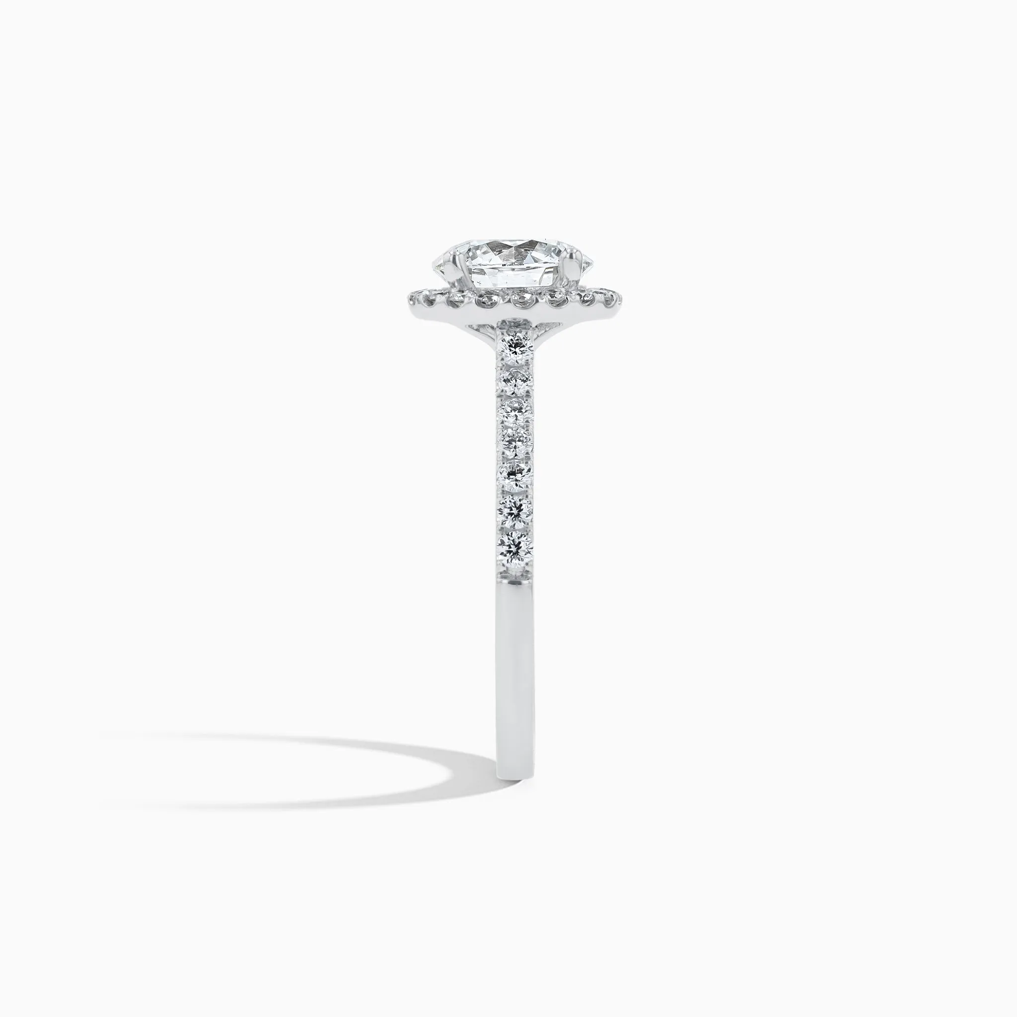 Eternity Halo Diamond 2 ct. Engagement Ring in 18K White Gold