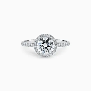 Eternity Halo Diamond 2 ct. Engagement Ring in 18K White Gold