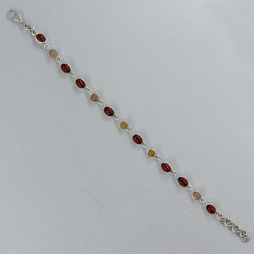Ethiopian Opal, Hessonite Gemstone Bracelets Jewelry