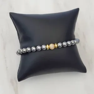 Expressions Bracelets - Mixed Metal Silver & Gold Beaded Stacking Bracelet