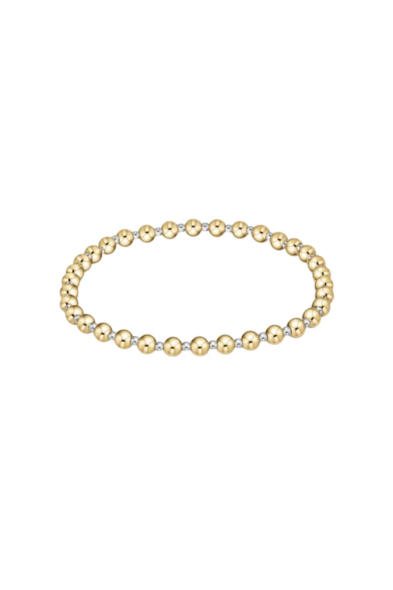 EXTENDS Classic Grateful Pattern 4mm Bead Bracelet - Mixed Metal