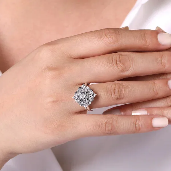Fancy Fun Halo Round Diamond Engagement Ring Mounting