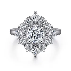 Fancy Fun Halo Round Diamond Engagement Ring Mounting