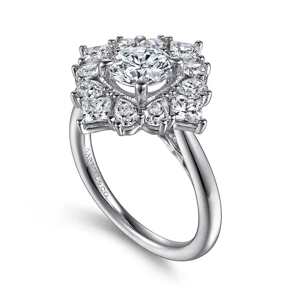 Fancy Fun Halo Round Diamond Engagement Ring Mounting