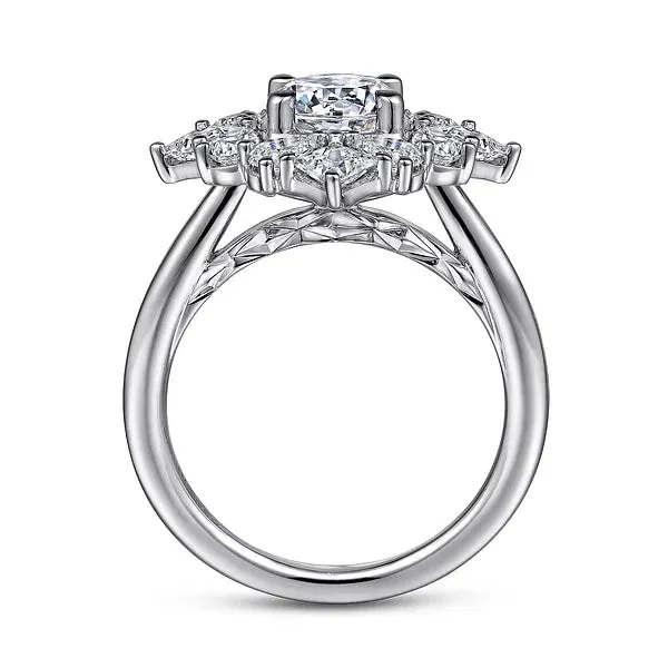 Fancy Fun Halo Round Diamond Engagement Ring Mounting