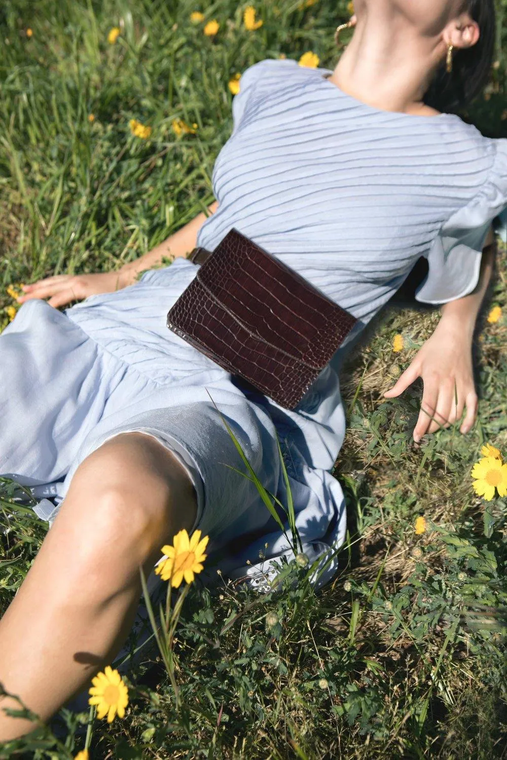 FANNY PACK AND BAG BROWN CROC SP