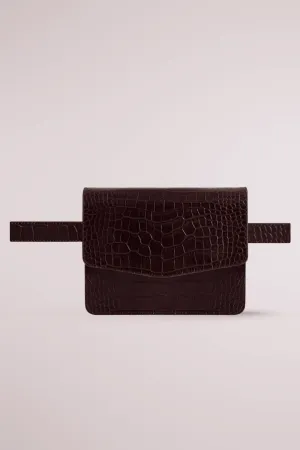 FANNY PACK AND BAG BROWN CROC SP