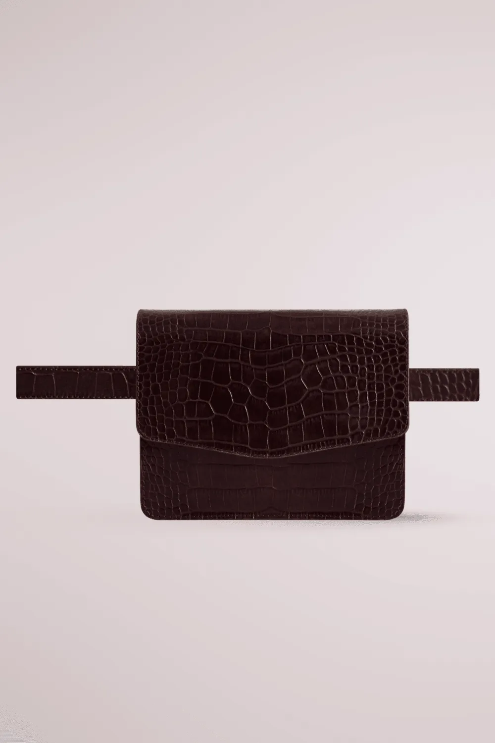 FANNY PACK AND BAG BROWN CROC SP