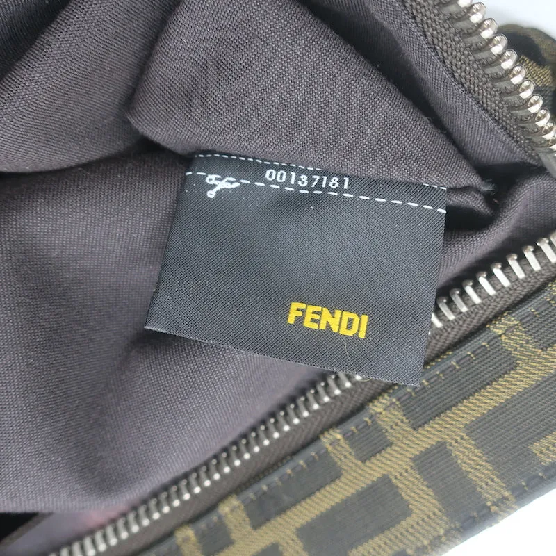 Fendi Zucca Fanny Pack Belt Bag Brown Canvas & Leather