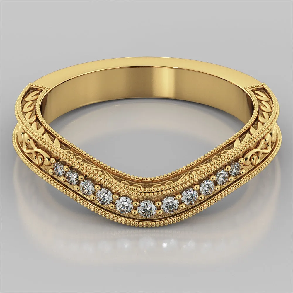 Filigree Cushion Cut Trio Wedding Set