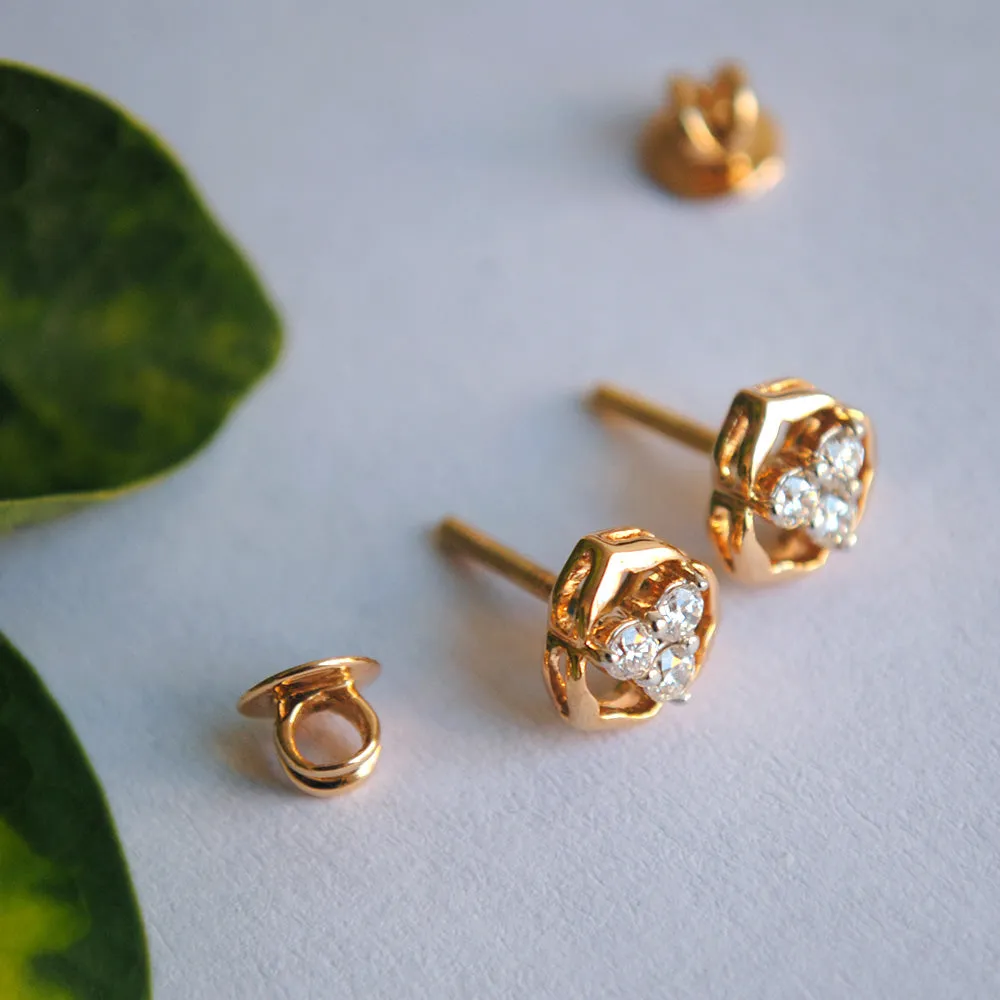 Floral Trinity Diamond Cluster Earrings