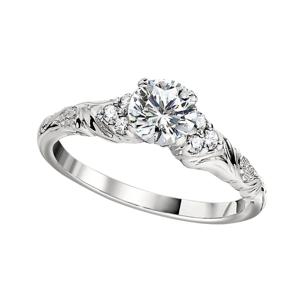 Floral Vintage Style Engagement Rings
