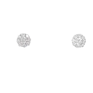 Flower Cluster Stud Earrings with Cubic Zirconia in Sterling Silver