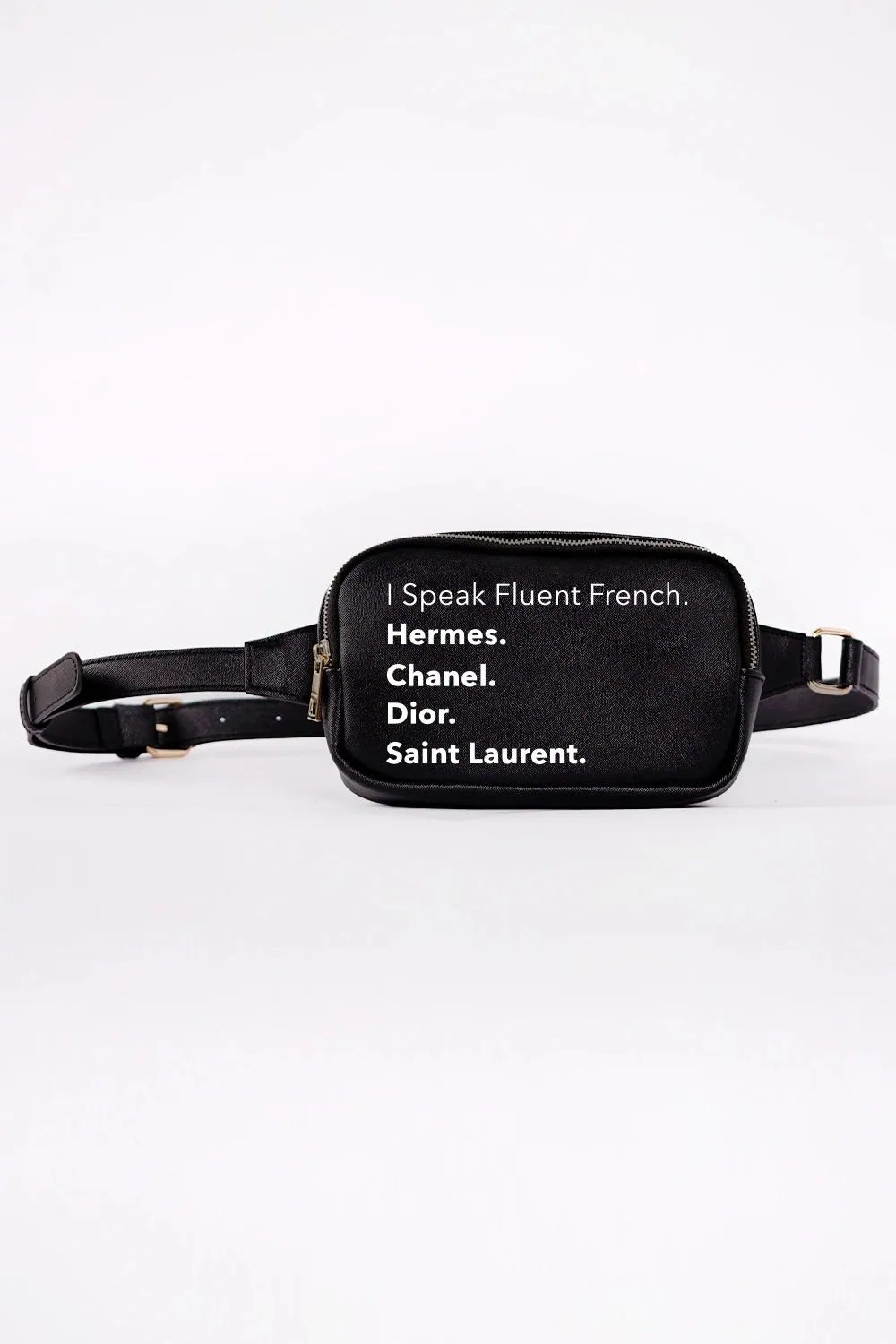 Fluent French Black Fanny Pack