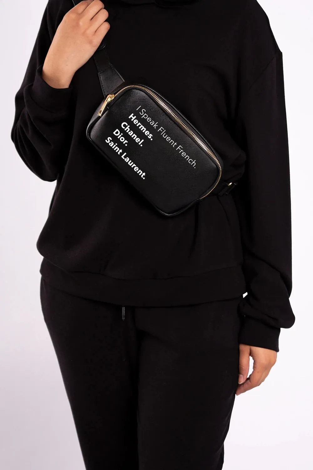 Fluent French Black Fanny Pack