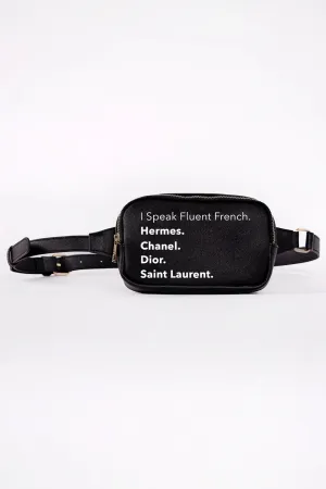Fluent French Black Fanny Pack