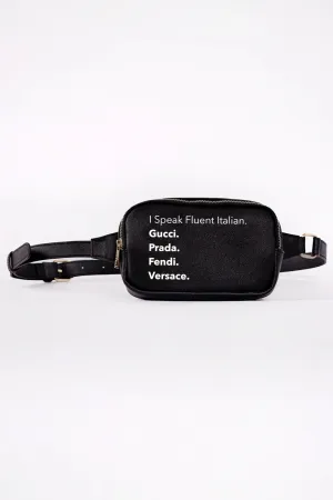 Fluent Italian Black Fanny Pack