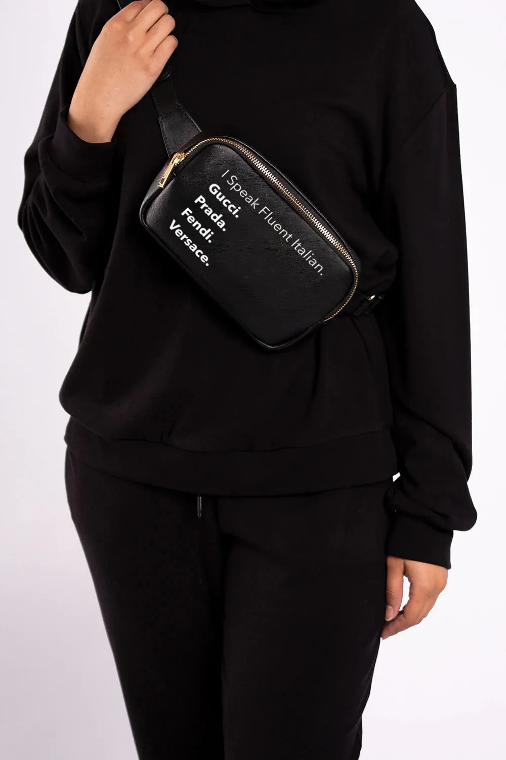 Fluent Italian Black Fanny Pack