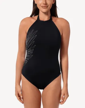 Forest Blast Fanny High Neck One Piece