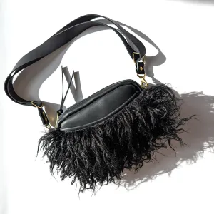 Furry Mini Cubist Crossbody Handbag