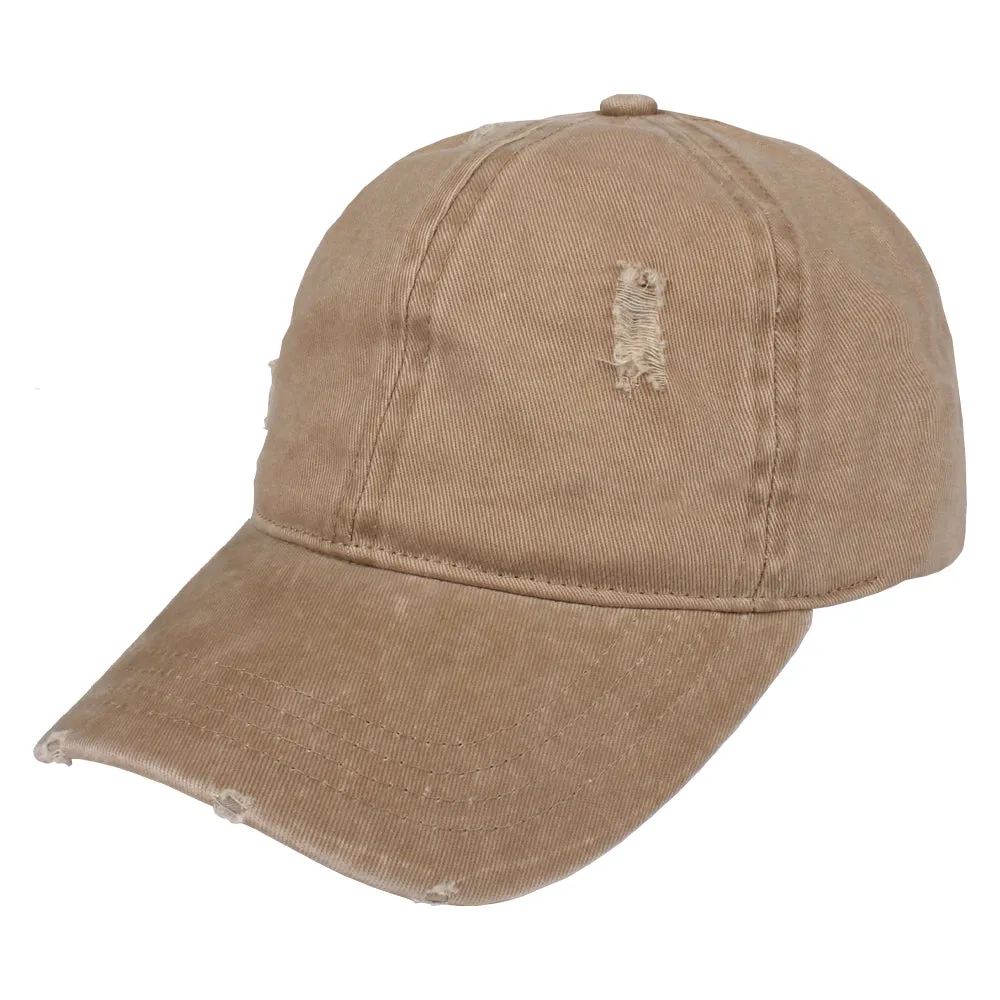 FWCAP4113 - Pigment Wash Distressed Baseball Cap with Adjustable Buckle