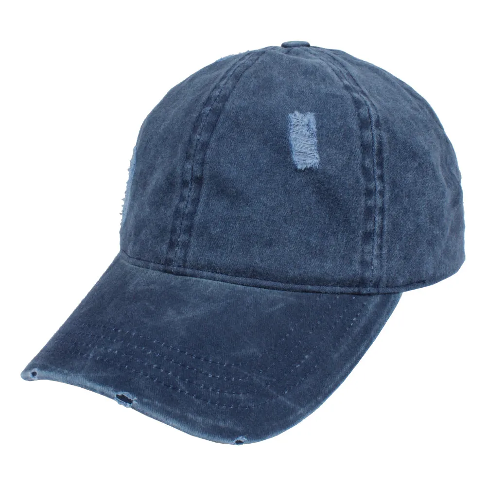 FWCAP4113 - Pigment Wash Distressed Baseball Cap with Adjustable Buckle