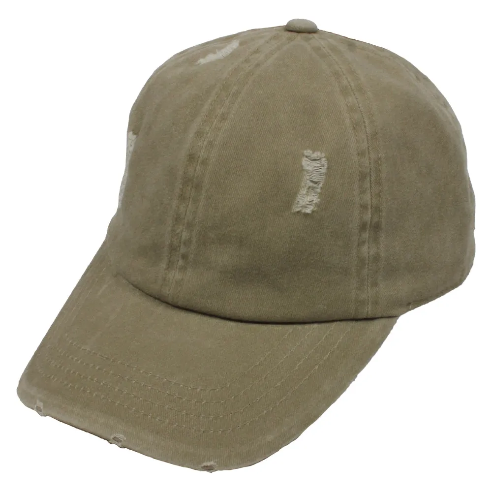 FWCAP4113 - Pigment Wash Distressed Baseball Cap with Adjustable Buckle