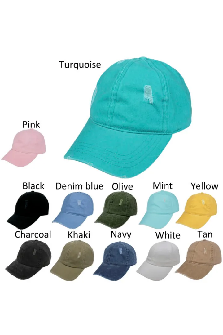 FWCAP4113 - Pigment Wash Distressed Baseball Cap with Adjustable Buckle