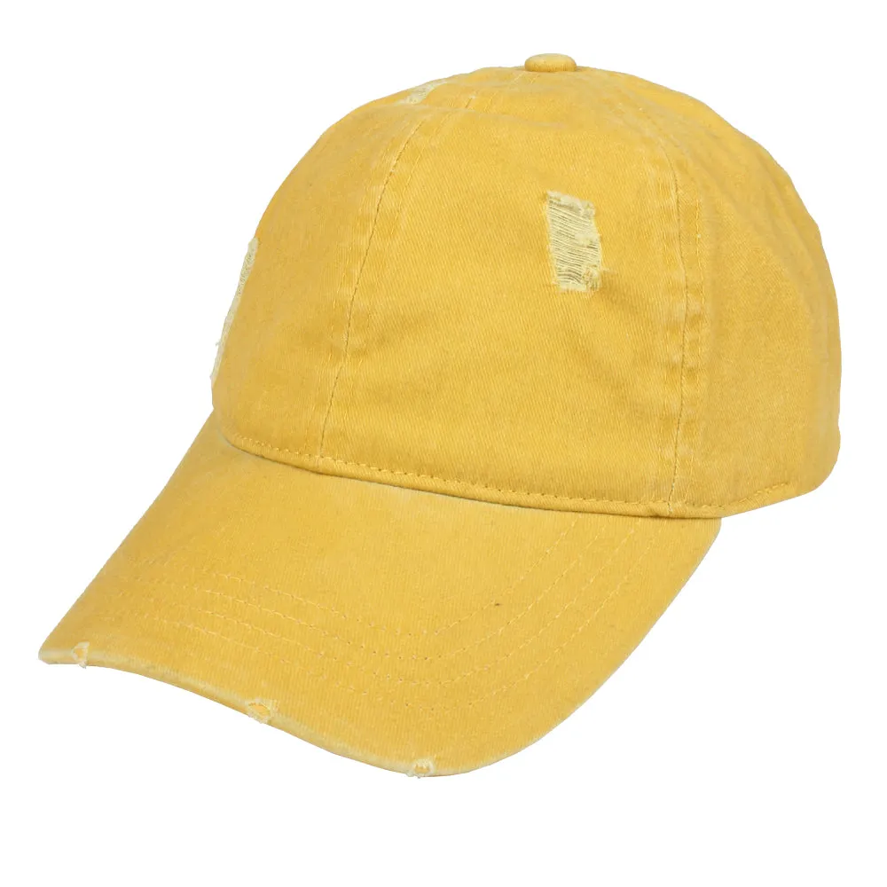 FWCAP4113 - Pigment Wash Distressed Baseball Cap with Adjustable Buckle