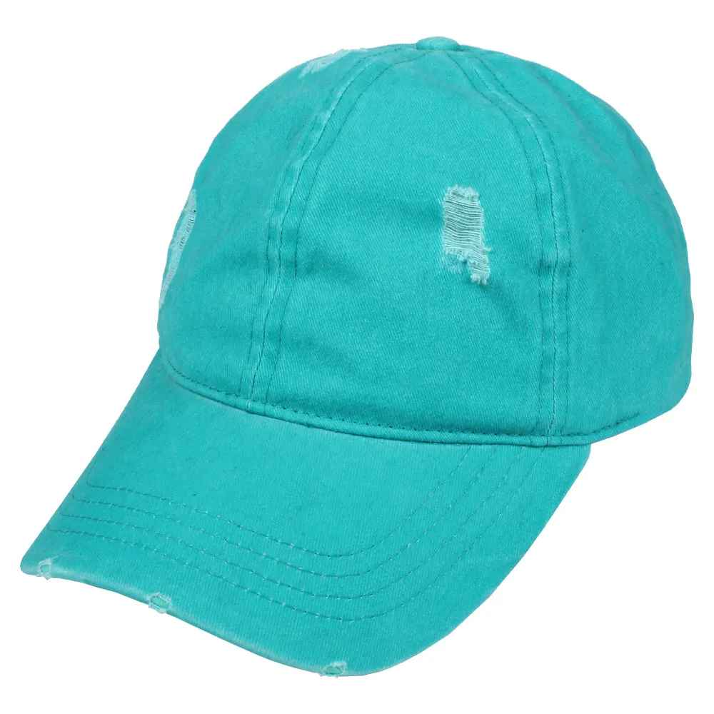 FWCAP4113 - Pigment Wash Distressed Baseball Cap with Adjustable Buckle
