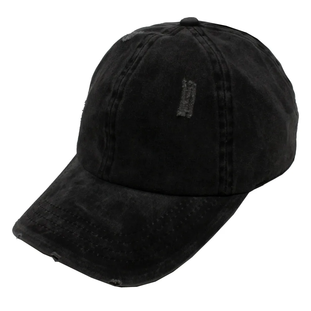 FWCAP4113 - Pigment Wash Distressed Baseball Cap with Adjustable Buckle