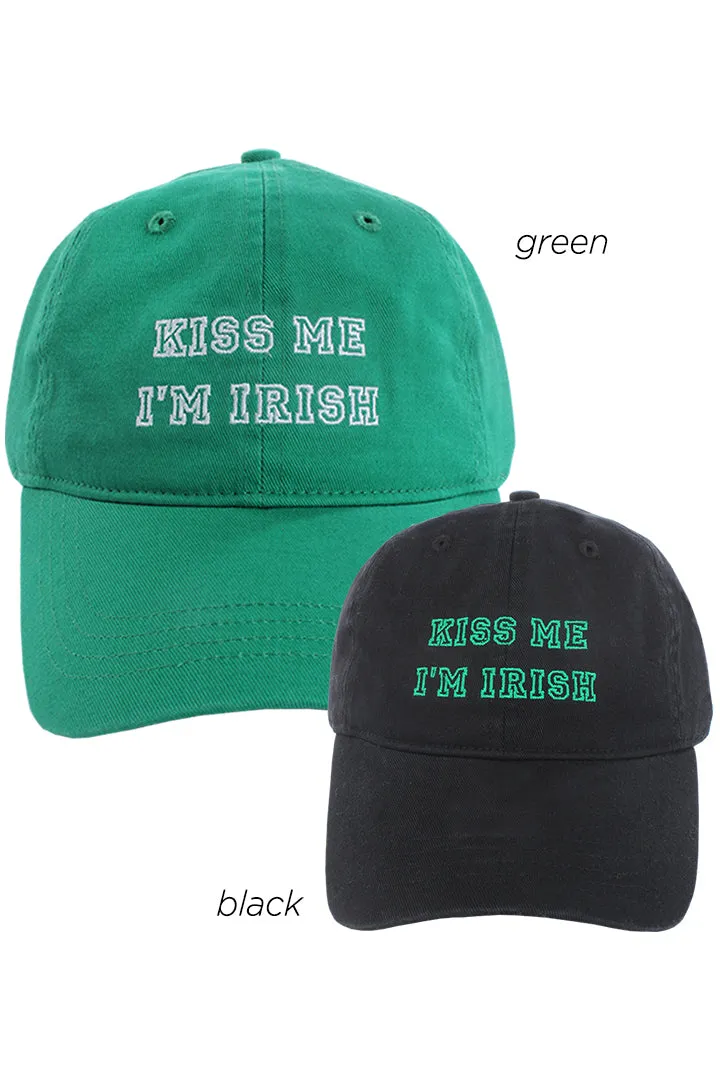 FWCAP93 - "Kiss Me I'm Irish Cotton" Embroidery Cap with Adjustable Buckle Closure