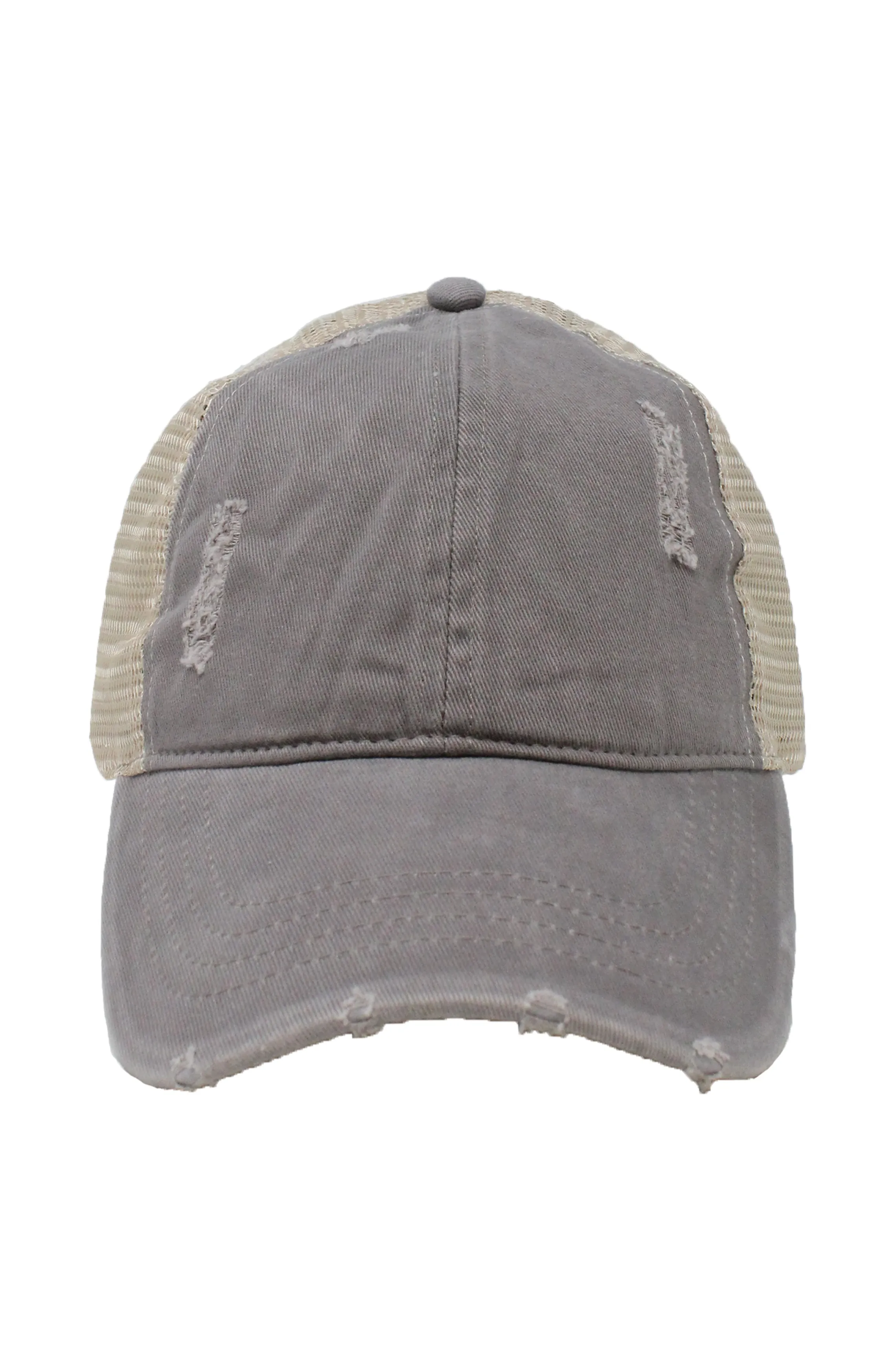FWCAPM4117 - Washed Mesh Back Baseball Cap with Plastic Adjustable Closure