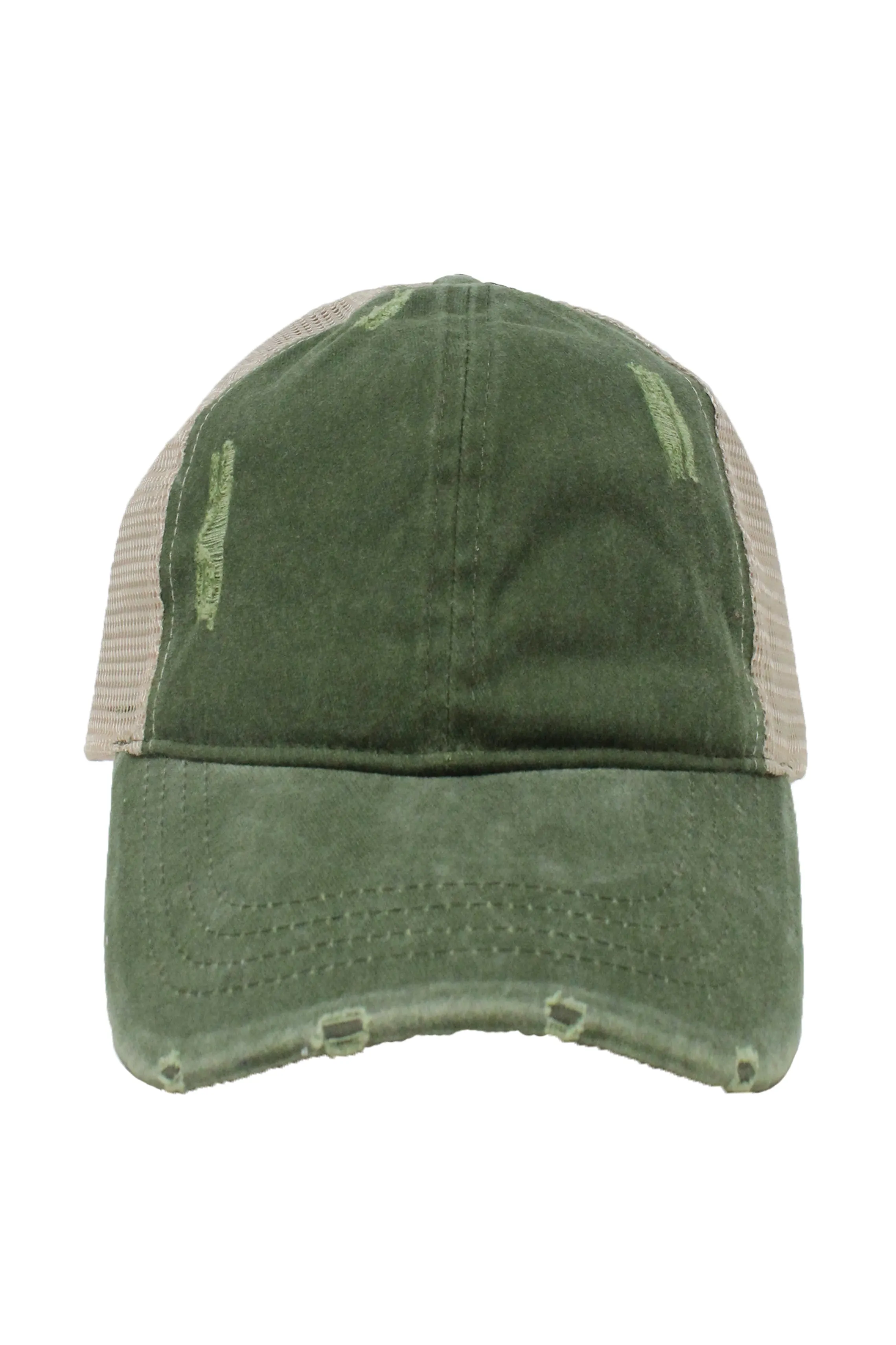 FWCAPM4117 - Washed Mesh Back Baseball Cap with Plastic Adjustable Closure