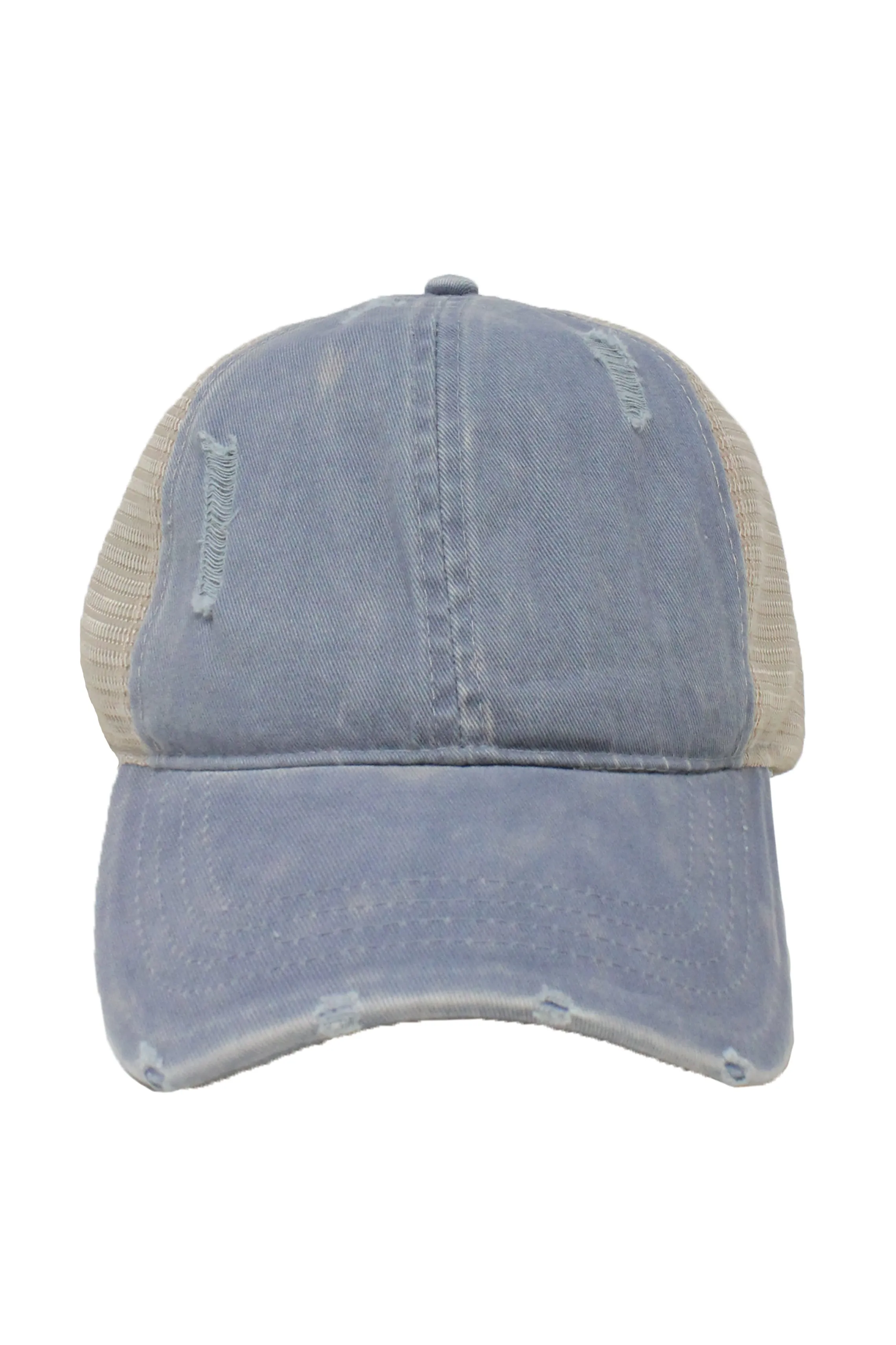 FWCAPM4117 - Washed Mesh Back Baseball Cap with Plastic Adjustable Closure