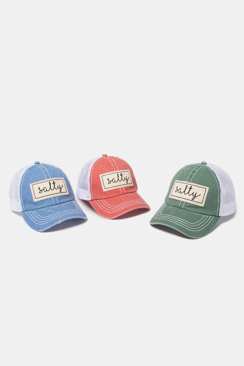 FWCAPM651 - SALTY Canvas Patch Mesh Back Baseball Cap
