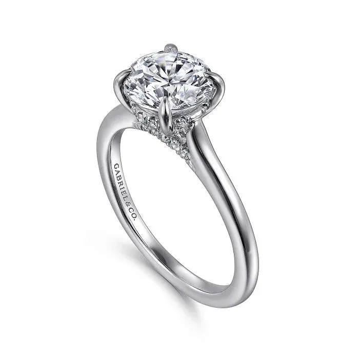 Gabriel 14K White Gold Round Diamond Engagement Ring ER16339R6W44JJ