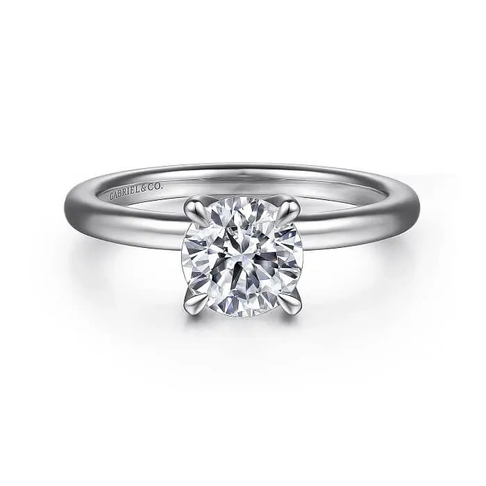 Gabriel 14K White Gold Round Solitaire Diamond Engagement Ring ER15802R4W44JJ